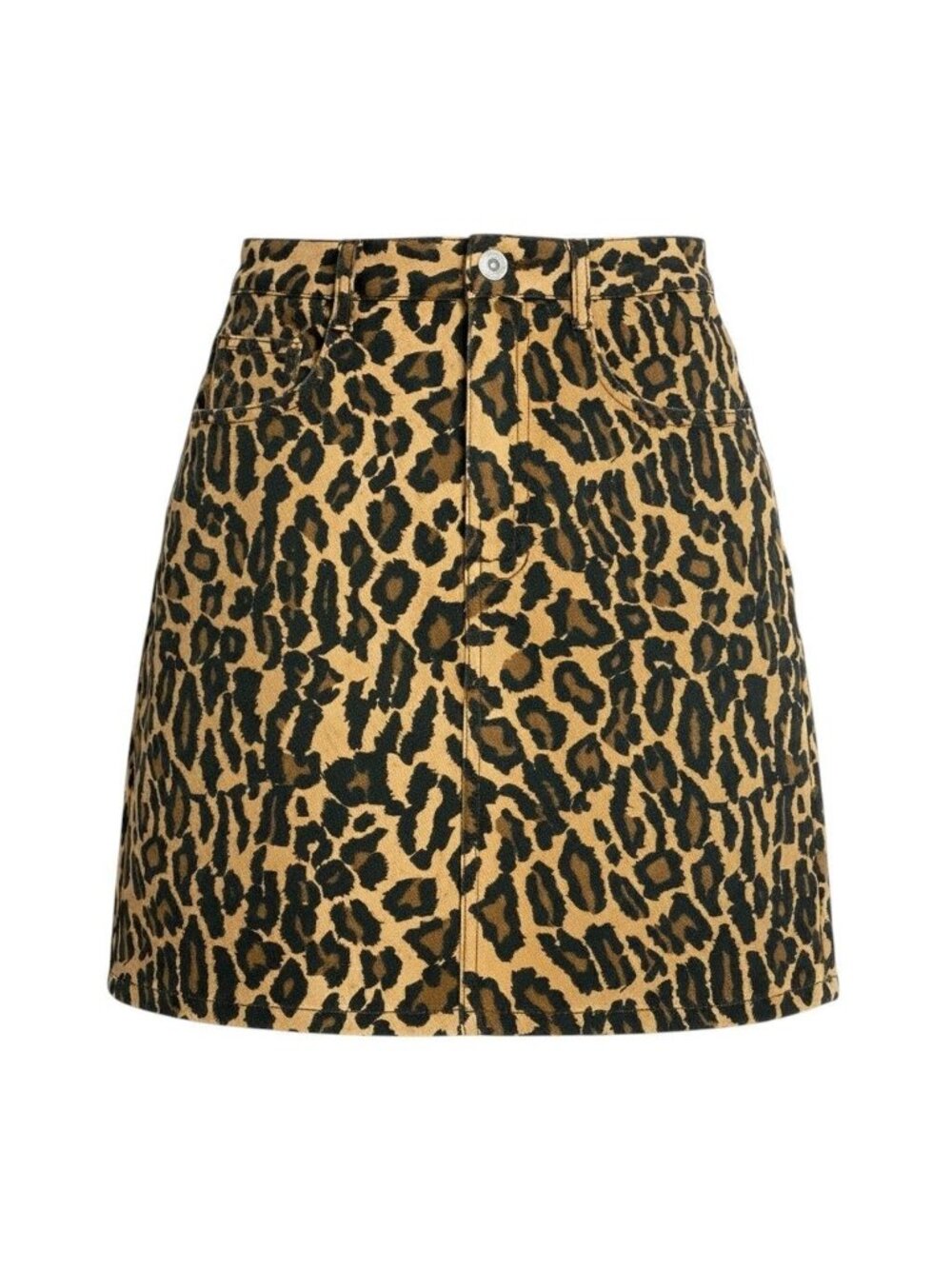 Miu Miu Ai3 Leopard Print Mini Skirt Cat Bijou Brown